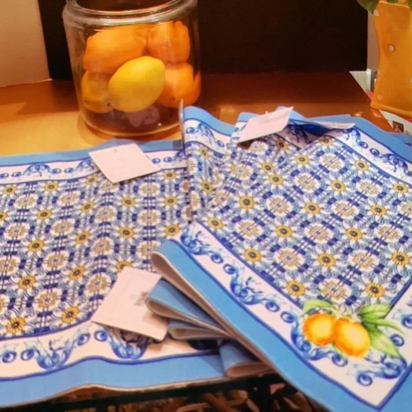 5 Placemats Brand New with Labels. Modern Southern Home Al Fresco Blue & White. - Picture 13 of 14